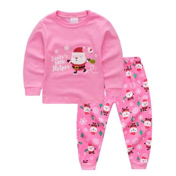 Pink Santa Claus Breathable Long Sleeve Kid Baby Sleepwear Cute Cartoon Printed Family Matching Xmas Pajamas Outfit - Chengdu Pandaer International Trade Co., Ltd. - China