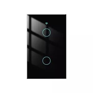 Us Type 100-240V Tuya Smart Home WiFi Timer Remote Voice Control 2 Gang 2 Way Glass Panel Intelligent Light Touch Switch Black - Yueqing Winston Electric Co., Ltd. - China