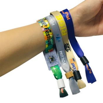 Custom Logo Concert Cloth Wristband Sublimation Bracelets with Clip - Zhongshan Xiaolan Lianxin Gifts & Arts Factory - China