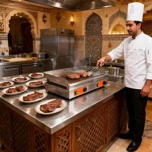 Heavybao Iran Lebanon UAE Middle East Fast Food Commercial Electric Countertop Flat Griddle Plate - Heavybao Commercial Kitchenware Co., Ltd. - China