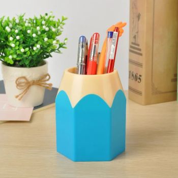 Plastic Pencil Shape Desktop Cute Children Desk Accessories Organizer Stand Container Pencil Pen Holder - Taizhou Shangyi Plastic Co., Ltd. - China