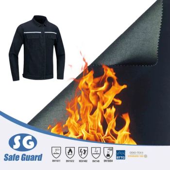 En11612 330GSM 100 Cotton Proban Denim Twill Flame Resistant Fabric - HENAN SAFE-GUARD CO., LTD. - China
