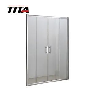 Economical Design Folding Glass Shower Doors Crystal-D Origin China Trademark TITA Tray Shape Square HS Code 9406000090 Glass Thickness - Hangzhou TITA Industry Co., Ltd. - China