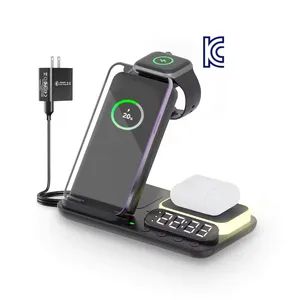 Hot Selling 3 in 1 Wireless Chargers with LED Alarm Clock for iPhone 13 14 15 16 Watch Earphone Smartphone - Shenzhen D-Wireless Co., Ltd - China