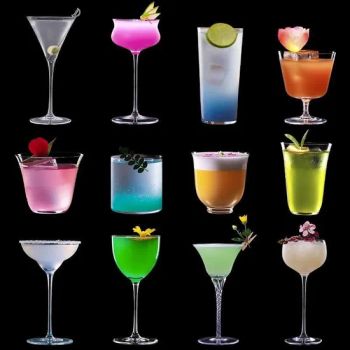 Creative Cocktail Martini Margarita Glassware Tower Highball Trumpet Cup Champagne Glass with Slanted Mouth Stemmed Collins Glass Barware - Wuhan Xinhuahang Household Goods Co., Ltd. - China