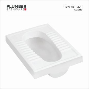 Squatting Pan Ozone Color White Model No. PBW ASP 2011 Brand Plumber Bathware Toilet Seat Type Indian Size/Dimension 575 x 445 x - Aagam Sanitation - India