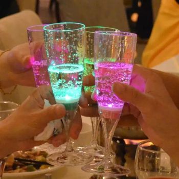Customized Novelty Reusable Clear Plastic Wine Drinking Glasses LED Neon Flashing Party Champagne LED Cup - GLORIOUS PROMO CO.,LIMITED - China