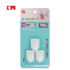 Km601 3PCS Self Adhesive Wall Hooks White Houseware Daily Necessity - Guangdong Lanque Industrial Co., Ltd. - China