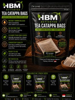 HBM Activated Tea Bags Catappa for aquarium use not human consumtion 100 Natural no chemical or addictive - Holybangunmakmur.com - Indonesia