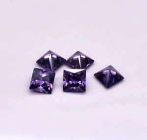 Artificial Gems Violet Square Shaped Cubic Zirconia Stone for Pendants - Wuzhou Qianjian Jewelry Co., Ltd. - China