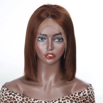Hot Sale Xuchang Factory Wholesale Raw Vietnamese Virgin Human Hair Short 4# Colored 13X4 Bob Transparent HD Lace Front Hand Made Wig for Black Women - Xuchang Longguan Hair Products Co., Ltd. - China