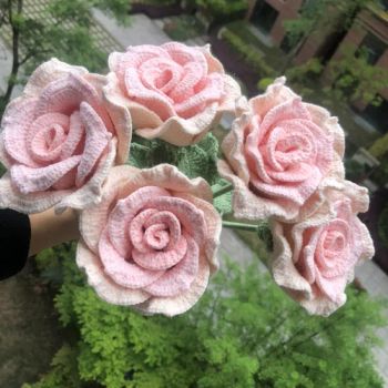 Most Popular Big Rose Flower Artificial Big Thai Rose Knitted Rose Flower Crochet Flower Wholesale - Sihang Import and Export Trade (Dazhou) Co., Ltd. - China