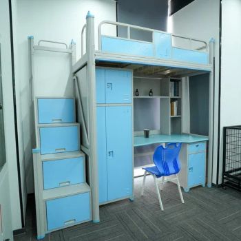 New Design Modern Bedroom Steel Furniture Bunk Bed Frame MOQ One Set Color Green Style Modern Origin China Condition - Shandong Shangzhi Furniture Co., Ltd. - China