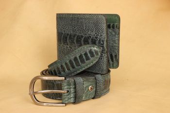 Luxury Ostrich Leg Leather Wallet & Belt Set - ARTA KESİCİ TAKIM LTD. ŞTİ. - Iran