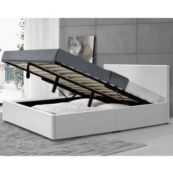 Modern King-Size Gas Lift Storage Bed Frame with Upholstered Headboard (Foot of Bed Lift) - Suzhou Xinyue Furniture Accessories Co., Ltd. - China