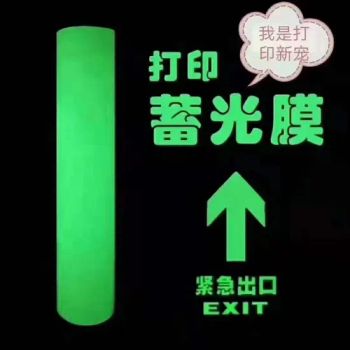 PVC Material 2-12 Hours Printable Glow in The Dark Film Tape Photoluminescent Vinyl for Warn Signs, Fire Safety Signs - Wuxi Flad Ad Material Co., Ltd. - China