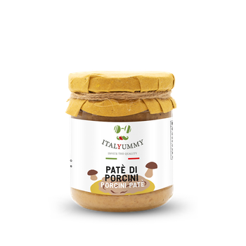 180g Glass Jar Paper Cover Porcini Mushroom Pate 100% Made in Italy 70%Italian Cep Mushroom from Tuscany Spread Snack Starter - CnC Srl - Italy