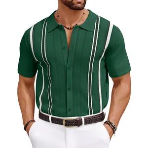Clothing Factory Customized Mens Wrinkle Free Dress Shirt Polka Short Sleeve Button Down Casual Shirts - Guangzhou Profound Garment Co., Ltd. - China
