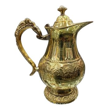 American Pure Brass Water Jug Color Golden Material Brass Capacity 500ml Finishing Polished Usage/Application - K.V.R Art Villa - India