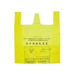 Custom Size Printed Biohazardous Medical Disposal Waste Plastic Garbage Bags Plastic Vest Hospital Waste Clinic Trash Bin - HANGZHOU WEIZE IMP & EXP CO., LTD. - China