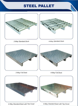 4 way 1200mmL x 1200mmD x 142mmH Metal Steel Pallet Load Capacity Heavy Corrosion Resistance Hot-dip Galvanized Construction Type Reinforced Steel Frame And - NUTECH MACHINE DESIGN & ENGINEERING SDN BHD - Malaysia