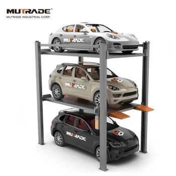 Four Post 3 Level Parking System Vertical Triple-Stacker Car Parking Lift - Qingdao Mutrade Co., Ltd. - China