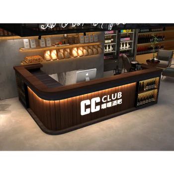 Elegant Retro Bar Counter Customized Commercial Wooden Restaurant Reception Desk - Foshan Axcellent Industry Co., Ltd. - China