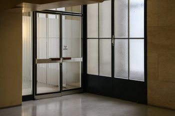 Jindal Aluminium Glass Partition Door, For Office, Thickness: 6 mm - Essar Windoors - India