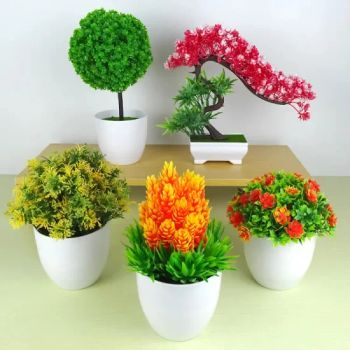 Nordic Simulation Small Plastic Floral Potted Plants Indoor Home Office Living Room Desktop Decoration Artificial Flowers - Ningbo General Union Co., Ltd. - China