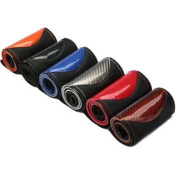 Hotsale Microfiber PU Leather Hand Sewing Steering Wheel Cover - Enter Link Services Co., Ltd Gz - China