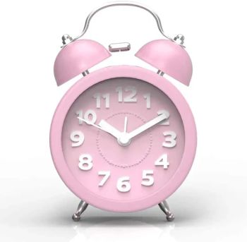 4 Inch Small Cute Mini Twin Bell 3D Number Kids Pink Alarm Clock for Bedrooms Miniature Desk Table Clocks - Ningbo Yinzhou Wenhui Paper Co., Ltd. - China