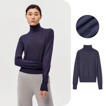Round Neck Long Sleeve Plain Soft Pullover 100% Pure Wool Womens Knit Sweater - Wfs Cashmere Industry Co., Ltd - China
