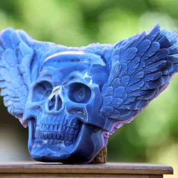 Amethyst Cluster Angel Wings Agate Skull Hand-Carved Crystal Mineral Ornament - Fujian Yuchenglin Jewelry Co., Ltd. - China