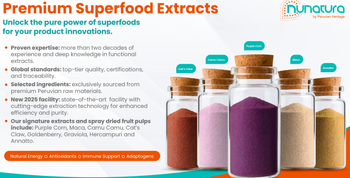 Botanical natural extracts Maca Cats Claw Camu Camu,Annatto Form Powders And Extracts Source Origin Natural Botanicals From - Peruvian Heritage sac DBA Nunatura - Peru