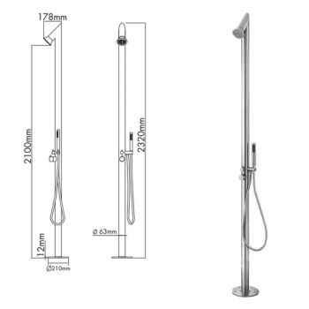 Black and Sliver Color Garden Pool Sunny Solar Outdoor Shower Column for Swimming Pool and Garden - Foshan ZOOKV Kitchen-Bath Co., Ltd. - China