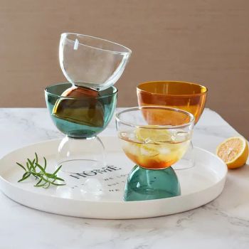Modern Design Glass Juice Yogurt Coffee Ice Cream Cup Summer Household Bantam Dessert Bowl Colored Borosilicate Glass - Hemera (Tianjin) Technology Development Limited - China