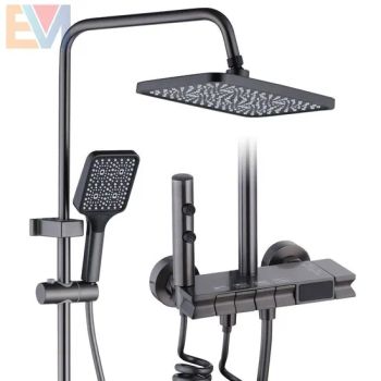 Bathroom Set Black Brass Shower Faucet Hot and Cold Shower System Rain Shower Set - Hangzhou Yimei Import and Export Co., Ltd - China