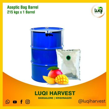 Alphonso Mango Pulp 215kg Aseptic - LUQI HARVEST - India