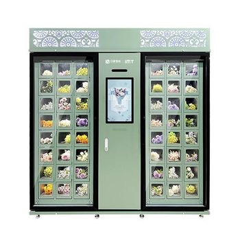 Smart Self Service Flower Vending Machine Automatic Fresh Bouquet Dispenser with Refrigeration for Commercial Use - senesie mfg llc - United States