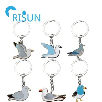 Factory Wholesale Metal Cartoon Nature Wildlife Animal Bird Seabird Key Chain Keyring Accessories Custom Enamel Herring Gull Seagull Keychain - Shenzhen Risun Trading Co., Ltd. - China