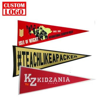 Wholesale Team Flags 12X30" Football Club Soccer Mini College Pennant Flag Custom Felt Triangle Pennant Flag - WUHAN JARMOO FLAG CO., LTD. - China