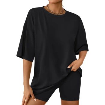 Womens 2 Piece Sets Summer Outfits 2025 Two Piece Lounge Set Matching Clothing Oversized Active T Shirts Biker Short Fashion - Dongguan Ume Trade Co., Ltd. - China