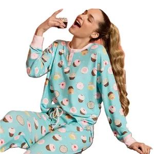 All Season Comfort Breathable Moisture Wicking Sleepwear Womens Super Soft Peach Rib Sleepwear - Xiangshan Yarn Garments Co., Ltd - China