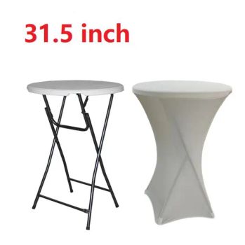 High Quality 80cm High Top Banquet Party Bistro White Plastic Round Bar Folding Cocktail Tables for Sale - Hangzhou Cheers Technology Co., Limited - China