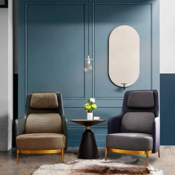 Modern Designer Color Fabric PU Wing Arm Office Living Room Chair - Foshan Zode Furniture Co., Ltd. - China
