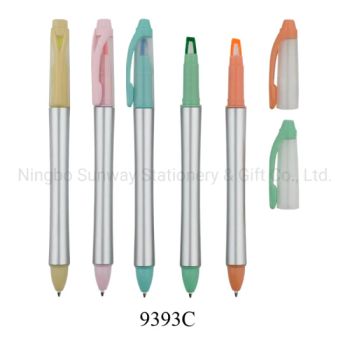 Customized Promotional Logos Rotating Permanent Highlighter Marker Ball Pens - Ningbo Blue Bridge Import & Export Co.,Ltd - China