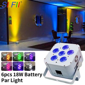 Stage Lights RGBW Lighting Battery DMX512 Can DJ Wireless UV 6PCS LED Battery&Wireless DMX&IR Control PAR Light - Guangzhou Sanfei Stage Lighting Co., Ltd - China