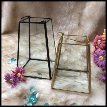Glass Geometric Metal Vase Square Black Silver Gold 13.5*13.5*21.5cm Fashion 1pc MOQ100 15D - Zibo Sherry Trading Co., Ltd. - China