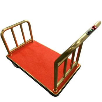 Custom 4-Wheel Luxury Hotel Trolley Cart Durable Steel Construction Modern Metal Luggage Trolley Dining Room Mall Hospital Bar - Guangzhou Nanjie Machinery Manufacturing Co., Ltd. - China