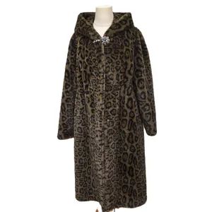 Classic Long Faux Mink Fur Coat - Hooded Leopard Print Faux Fur Outerwear - Shaanxi Jiamante Garment Co., Ltd. - China